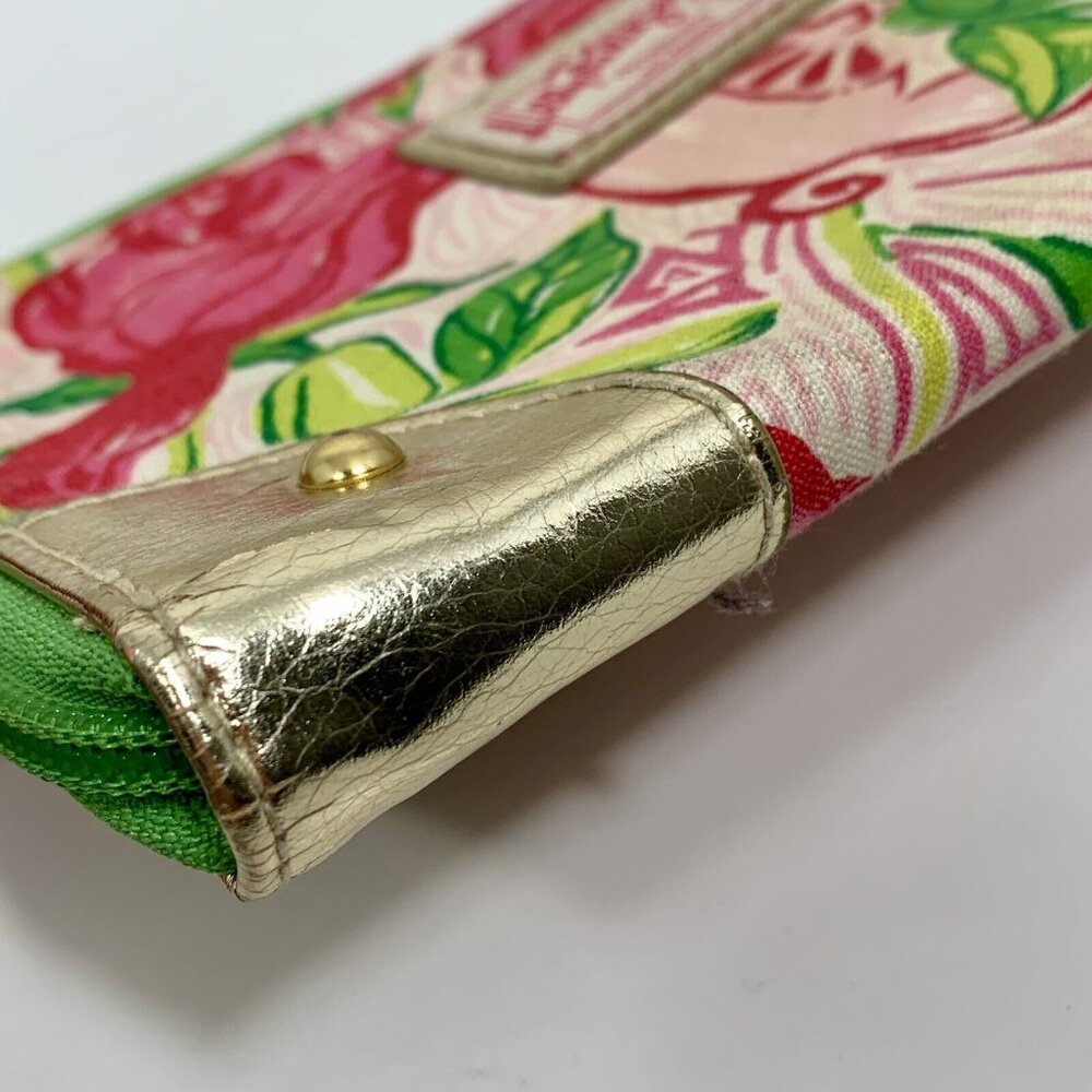 LILLY PULITZER Coming In Hot Wristlet Wallet With Detachable Strap METALLIC Trim - Picture 5 of 11